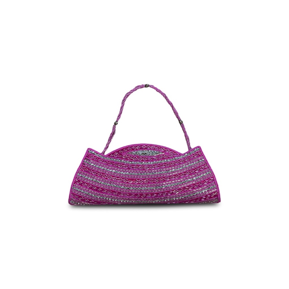 Pink Woven beaded Women's Bag